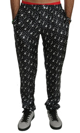 Dolce & Gabbana Silk Black Musical Instrument Trouser Pants -   -  Dolce & Gabbana.